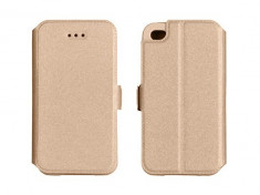 Husa Huawei Ascend Y5 II Flip Case Inchidere Magnetica Gold foto