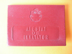 ATESTAT DE INVATATOR foto