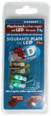 Set 7 sigurante plate cu LED foto