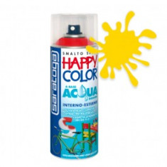 Spray vopsea Galben Ral 1023 HappyColor Acqua pe baza de apa, 400ml foto