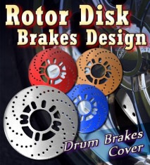 Fake Disk Brake - Capace pentru tamburi roti spate, culoare ALBASTRU foto