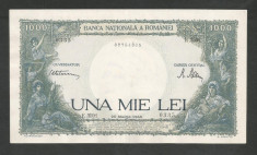 ROMANIA 1000 1.000 LEI 20 martie 1945 fond verde [2] XF+ foto