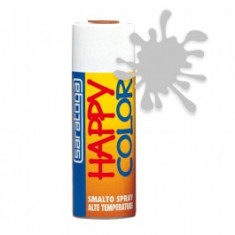 Spray vopsea termorezistenta Gri, HappyColor pentru temperaturi ridicate, 400ml foto