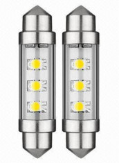 Set 2 becuri cu 3 LED-uri SMD 12V (plafoniera) foto