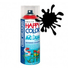 Spray vopsea Negru Mat Ral 9005 HappyColor Acqua pe baza de apa, 400ml foto