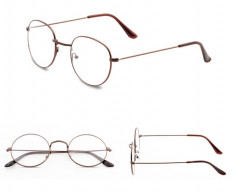 Ochelari de Vedere Fake Glasses Rame Ochelari cu Geam Transparent Bronze Maro foto