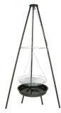 Trepied Gratar Grill BBQ 150cm, Cadru Metalic Robust, Inaltime Reglabila, Diametru 50cm