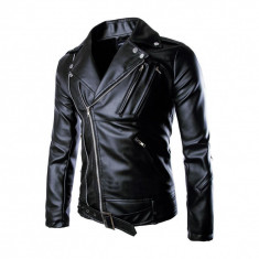 Geaca piele ecologica Biker Black. NEW COLLECTION!!! foto