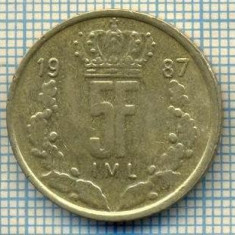 7744 MONEDA- LUXEMBURG - 5 FRANCS - anul 1987 -starea ce se vede