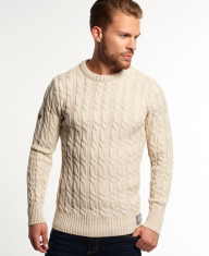 Pulover Mens Superdry Knitwear Cream foto