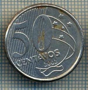 7841 MONEDA- BRAZILIA - 50 CENTAVOS - anul 2002 -starea ce se vede foto