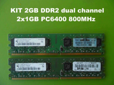 Kit Memorie PC 2 Gb DDR2 (2buc. x 1 Gb) 800 mhz Pc2-6400 Testate L04 foto