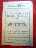 Program Cinema Scala- stagiunea 1939 cu film Miss Catastrofa ,cu reclame si rezu