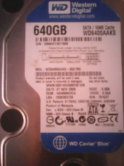 Hard-disk WD 640 GB-Blue, Sata2, 7200 rpm, 16MB+cooler, 700 zile, 99% health L14 foto