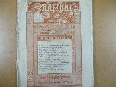 Ramuri Anul III No. 10 și 11, 15 mai și 1 iunie 1908 Craiova Iorga Făgețel 017 foto