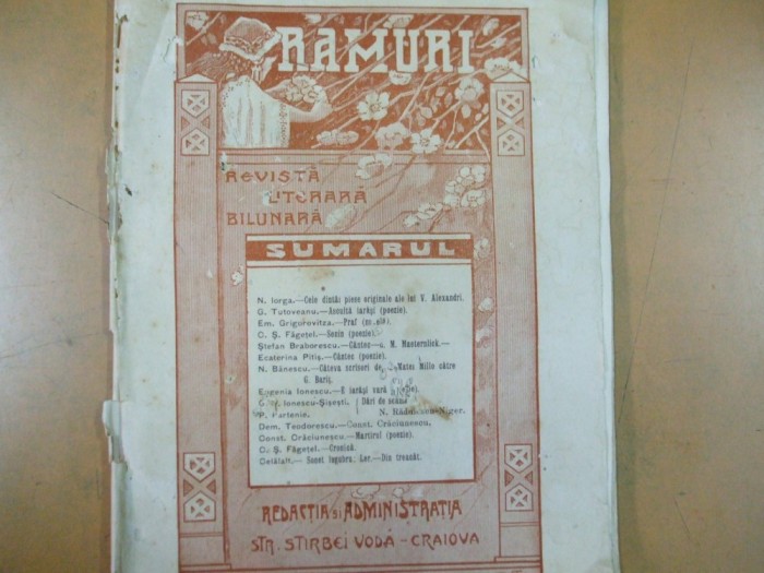 Ramuri Anul III No. 10 și 11, 15 mai și 1 iunie 1908 Craiova Iorga Făgețel 017