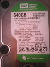 Hard-disk WD 640 GB-Green, Sata2, 5400 rpm, 16MB+cooler, 1025 z 100%health L15 foto