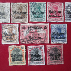 TIMBRE BELGIA OCUPATIE GERMANIA SERIE STAMPILATA