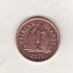 bnk mnd Falkland Islands 1 penny 2011 unc , fauna