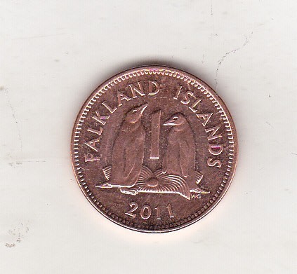 bnk mnd Falkland Islands 1 penny 2011 unc , fauna