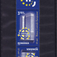 ROMANIA 2008 LP 1804 b B. C. E. SERIE CU TETE-BECHE SI VINIETA MNH