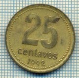 7890 MONEDA- ARGENTINA - 25 CENTAVOS - anul 1992 -starea ce se vede, America Centrala si de Sud