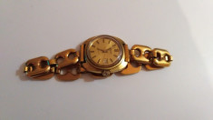 VINTAGE CEAS PLACAT CU AUR 24K LA CLOCHE AUTOMATIC SWISS MADE CU DEFECT foto