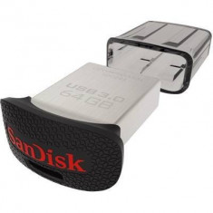 Flashdrive SanDisk Ultra Fit 64GB USB3.0, 128-bit AES, Up to 130MBs foto