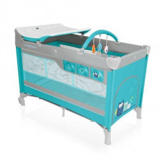 Baby Design Dream 05 turquoise 2016 - Patut pliabil cu 2 nivele foto