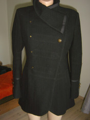 trench/scurta SOTTO MARINO 100% lana, 44 IT, M SUPERB ! ARMY SUPERPRET foto