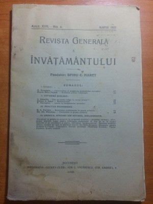 revista generala a invatamantului martie 1925- fondator spiru haret foto