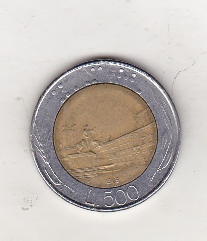 bnk mnd Italia 500 lire 1985 bimetal