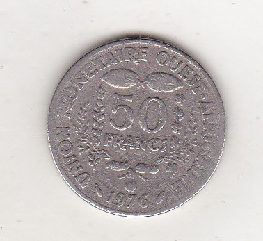 bnk mnd Africa de Vest 50 franci 1976