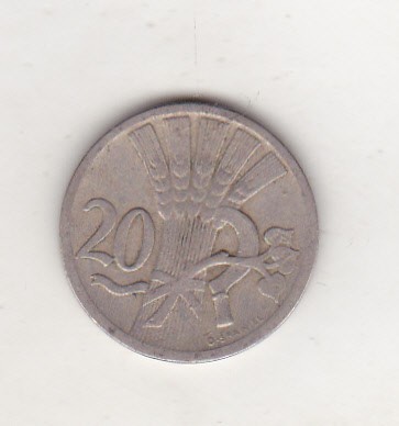 bnk mnd Cehoslovacia 20 heller 1924