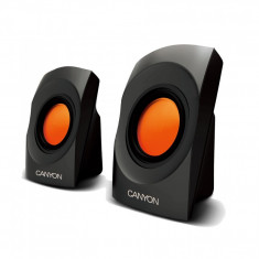 Boxe stereo 2.0 Canyon CNR-SP20JB , Putere RMS 4W , Alimentare USB , Negru/Portocaliu foto