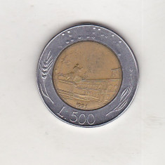 bnk mnd Italia 500 lire 1991 bimetal