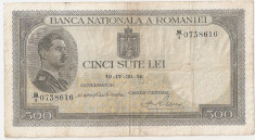 ROMANIA 500 LEI 1936 F foto