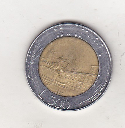 bnk mnd Italia 500 lire 1987 bimetal