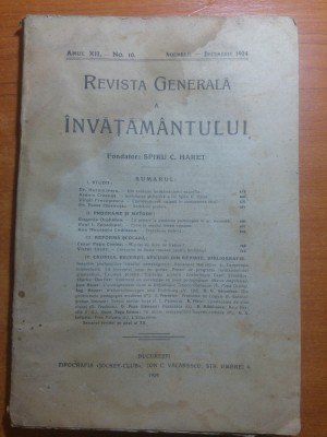 revista generala a invatamantului noiembrie-decembrie 1924-articol spiru haret foto