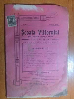 revista scoala viitorului ianuarie 1914-arti. 55 ani de la unirea principatelor foto