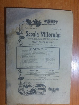 revista scoala viitorului ianuarie 1913-arti. autonmia invatamantului foto