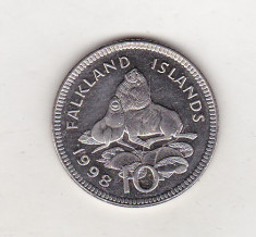 bnk mnd Falkland Islands 10 pence 1998 unc , fauna foto