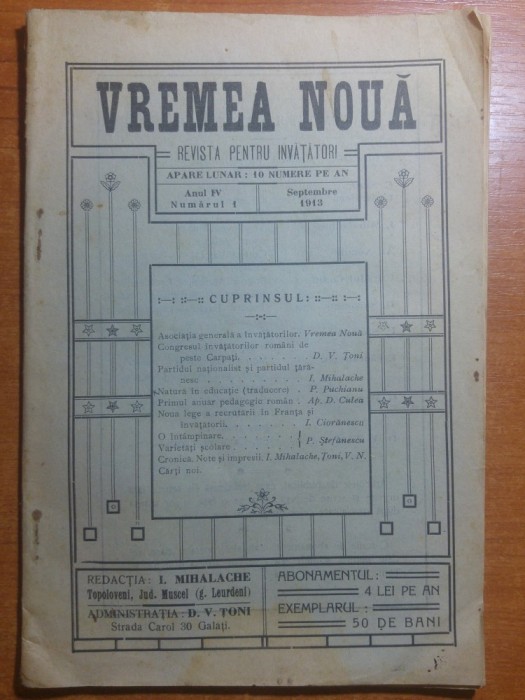 revista vremea noua septembrie 1913 -partidul nationalist si partidul taranesc