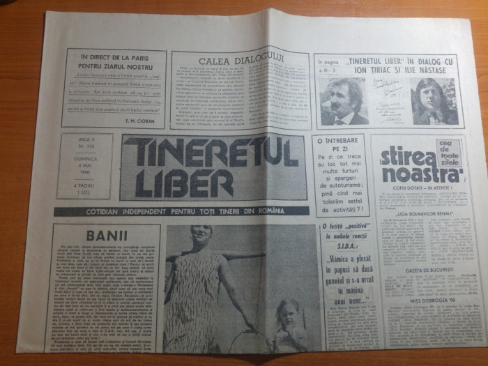 ziarul tineretul liber 6 mai 1990-interviu cu ion tiriac si ilie nastase