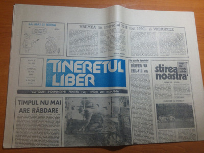 ziarul tineretul liber 12 mai 1990- art.despre revoluie&amp;quot;marturii din linia-ntai&amp;quot; foto
