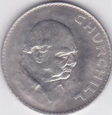 Moneda Marea Britanie 1 Crown 1965 - KM#910 UNC ( Sir Winston Churchill ) foto