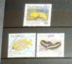 Lot 3 timbre circulate Fauna marina Pesti 2011 FILIPINE 2+1 gratis RBK20378 foto