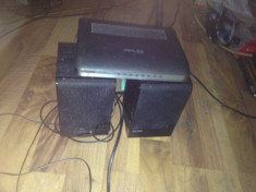Router Asus RT N10 150 Mbps 4 porturi LAN WPS cu alimentator + sistem audio boxe ACME 2.0 10 watt pentru laptop cu auxiliar foto
