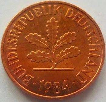 Moneda 2 Pfennig J - RF GERMANIA, anul 19834 *cod 1923 foto