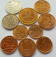 Lot / Set 10 Monede Diferite URSS / RUSIA *cod 4234 a.UNC foto